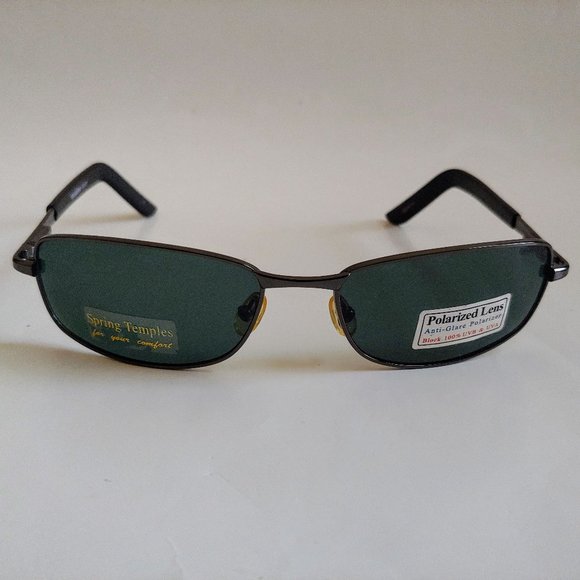 NWT Vintage 90's Rectangle Metal Sports Polarized Sunglasses (D.Gunmetal) - Picture 1 of 4